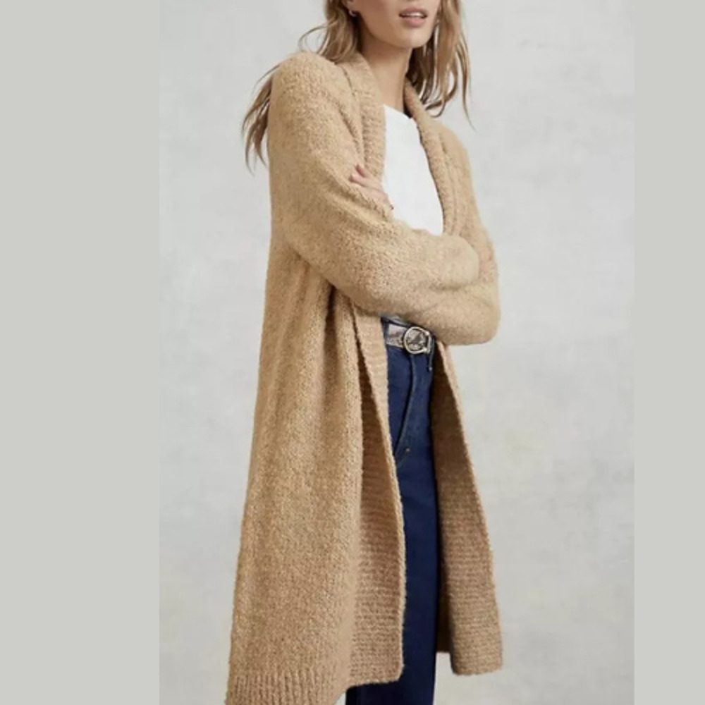 Anthropologie Lilla Womens Sweater Cardigan Size S Open Front Long Relaxed